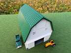 1/64 Scale - Early 1900s Barn - White 30' x 42' - Green Roof - Made in USA
