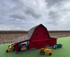 1/64 Scale - Early 1900s Barn - Red 42' x 62' - Brown Roof - Made in USA