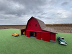 1/64 Scale - Early 1900s Barn - Red 42' x 62' - Brown Roof - Made in USA