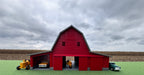 1/64 Scale - Early 1900s Barn - Red 42' x 62' - Gray Roof - Made in USA