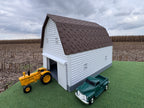 1/64 Scale - Early 1900s Barn - White 30' x 42' - Brown Roof - Made in USA
