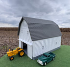 1/64 Scale - Early 1900s Barn - White 30' x 42' - Gray Roof - Made in USA