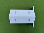 1/64 Scale - Farmstead Style Peaked Machine Shed - 50' Scaled Length - Blue - Made in USA
