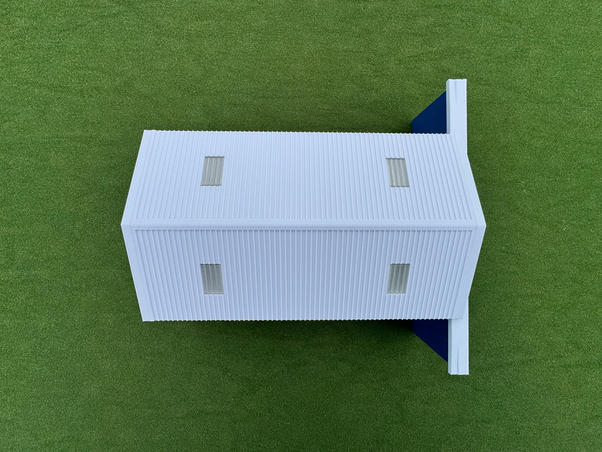 1/64 Scale - Farmstead Style Peaked Machine Shed - 50' Scaled Length - Blue - Made in USA