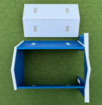 1/64 Scale - Farmstead Style Peaked Machine Shed - 50' Scaled Length - Blue - Made in USA