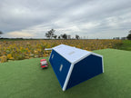 1/64 Scale - Farmstead Style Peaked Machine Shed - 50' Scaled Length - Blue - Made in USA