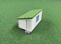 1/64 Scale Chicken Barn - Poultry Shed - White Siding w/Green Shingles - Made in USA