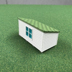 1/64 Scale Chicken Barn - Poultry Shed - White Siding w/Green Shingles - Made in USA