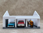1/64 Scale Garage - Early 1940s Farm Garage - Farm Set Model - Brown Roof