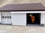 1/64 Scale Garage - Early 1940s Farm Garage - Farm Set Model - Brown Roof