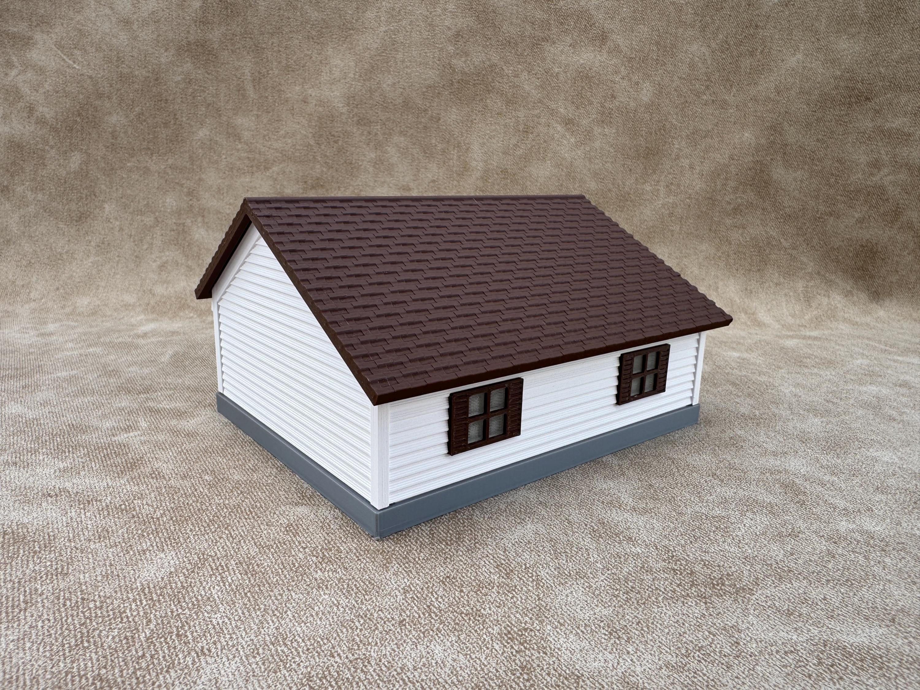 1/64 Scale Garage - Early 1940s Farm Garage - Farm Set Model - Brown Roof